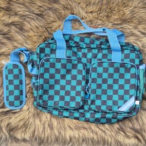 Cat & Jack Blue and Black Checkered Travel Bag